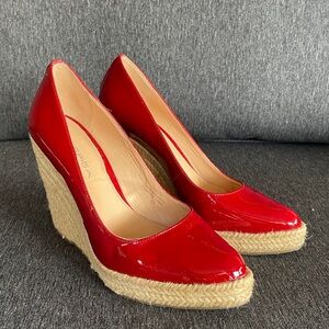 Via Spiga patent leather wedge espadrilles 7,5 blood red
